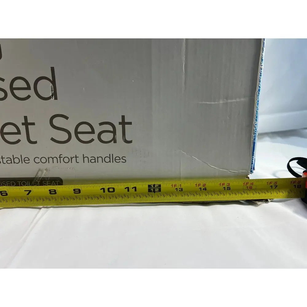 New Locking Raised Toilet Seat Equate IOB Adjustable Comfort Handles Homehealth